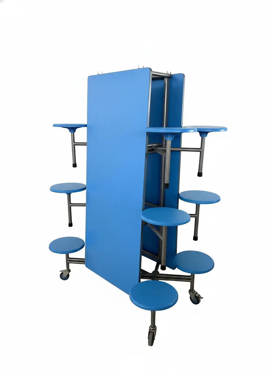Preloved Mobile Cafeteria Table with Integrated Stools (12-Seater)