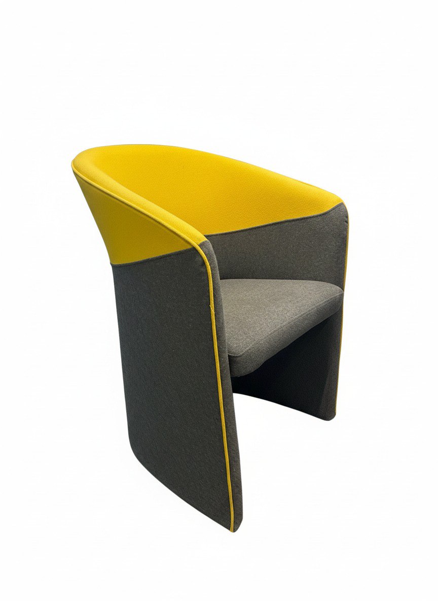 Modern Tub Lounge Chair (Yellow / Grey)